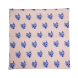 The Alfie Collection organic cotton cushion in blue on pink.