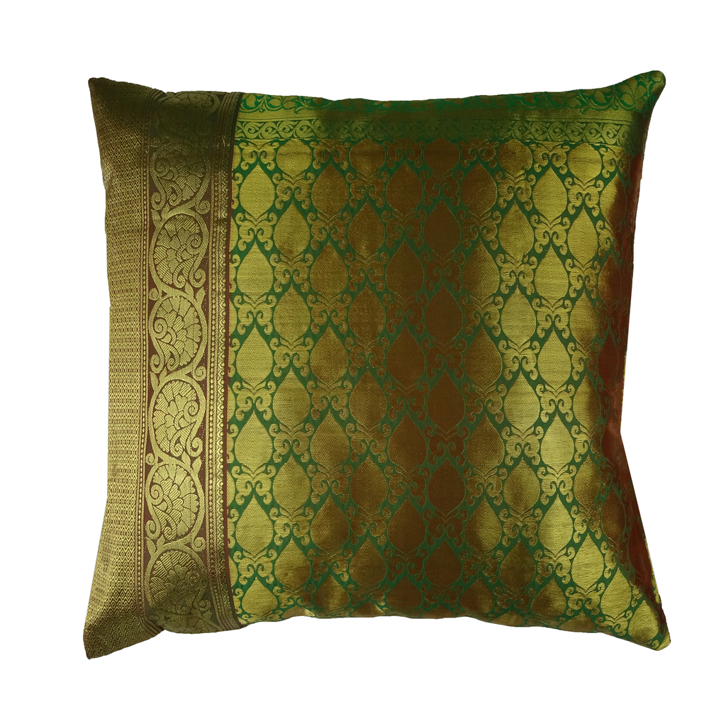 The Ruby Collection Cushion - Green Peacock