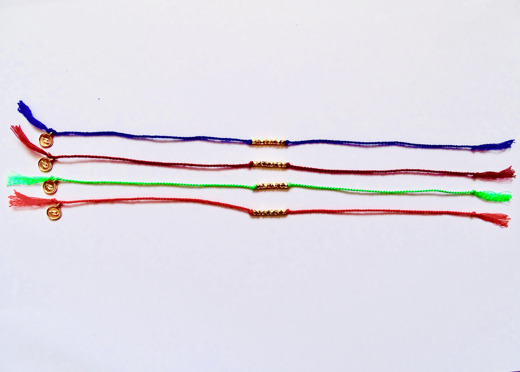 JADE JAGGER FRIENDSHIP BRACELETS WITH SILVER BEADS - Set of 4